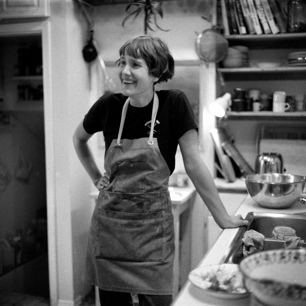 clutching cookbooks