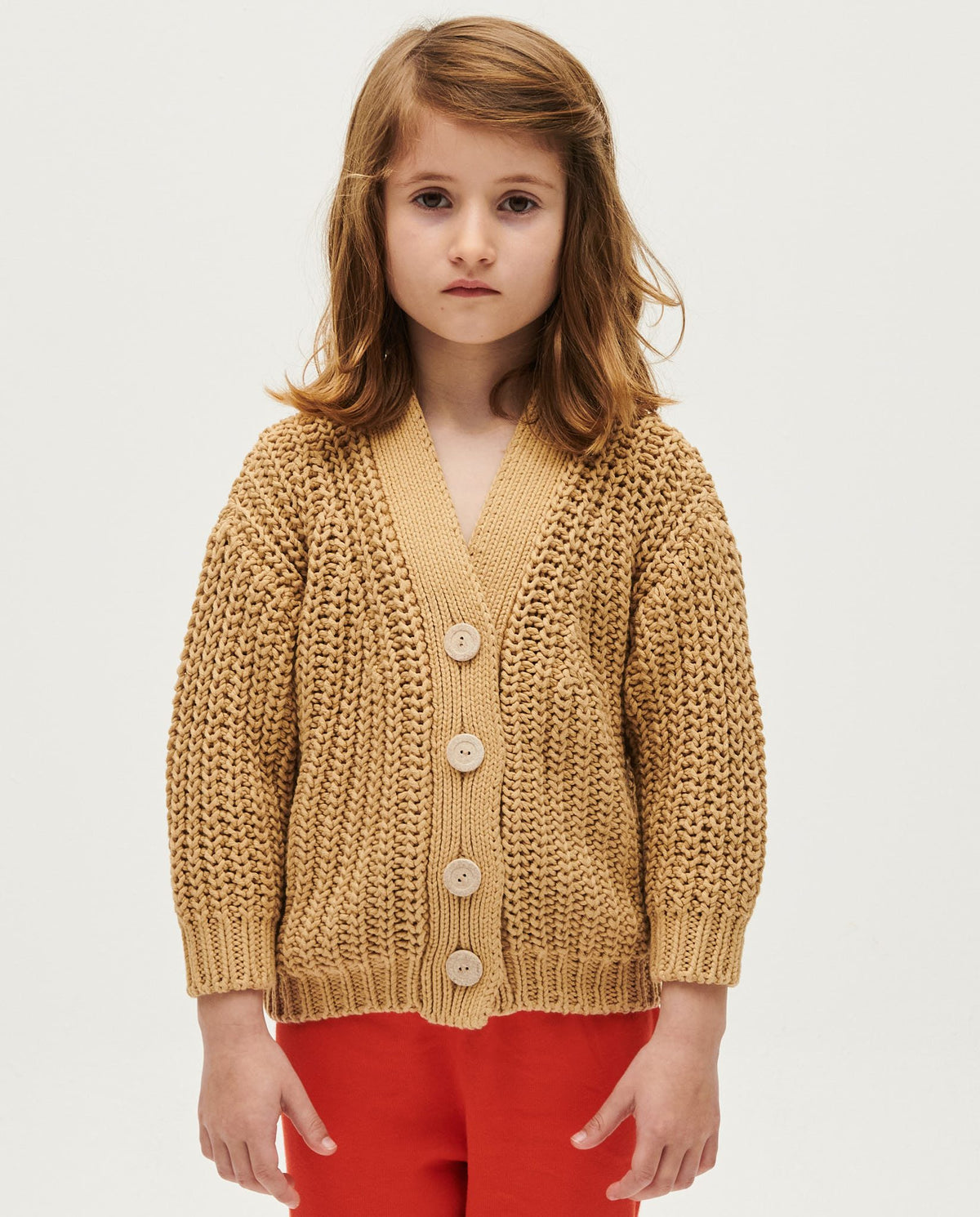 Babaà kids No18 clay pot cardigan in soft fabric, featuring a cozy, stylish design for children.