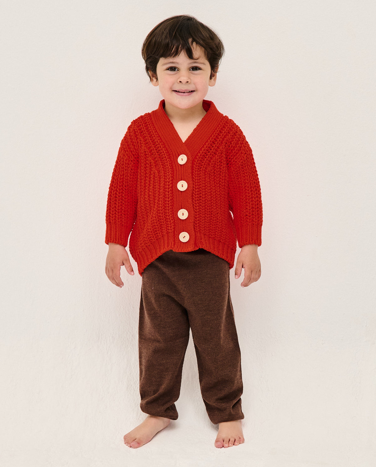 Kids' summer flame cardigan by Babaà, lightweight knit with vibrant flame pattern, perfect for warm weather and casual wear.