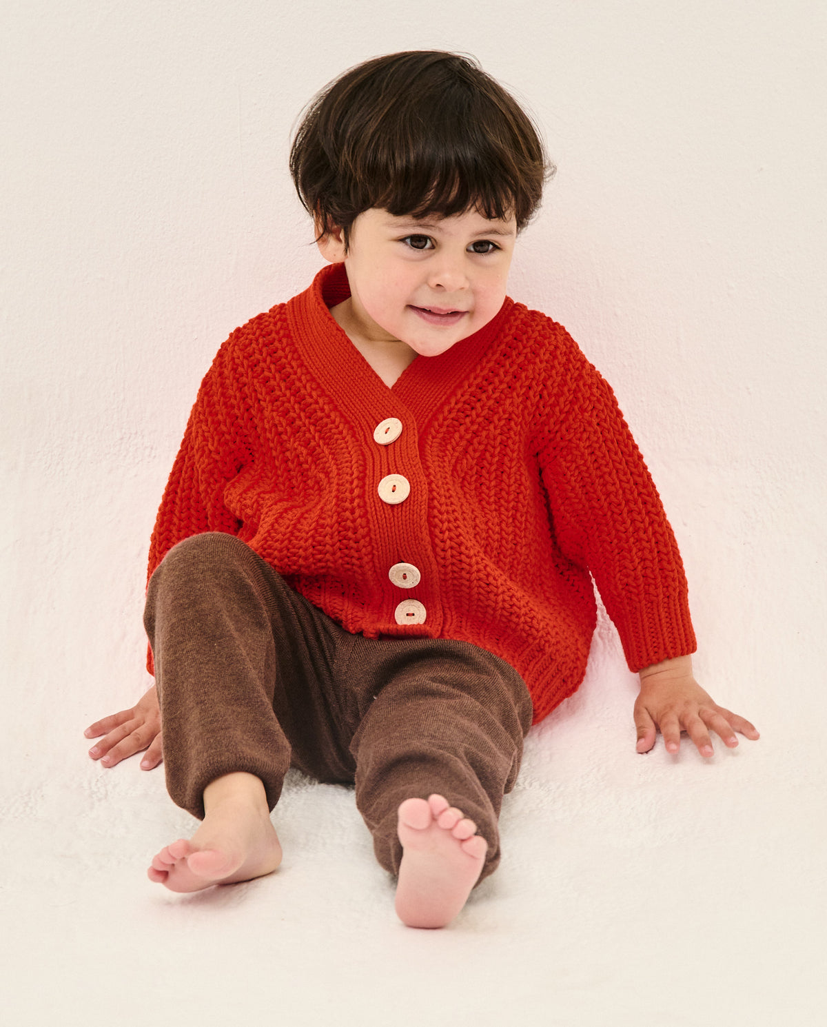 Kids' summer flame cardigan by Babaà, featuring a lightweight knit design perfect for warm weather.