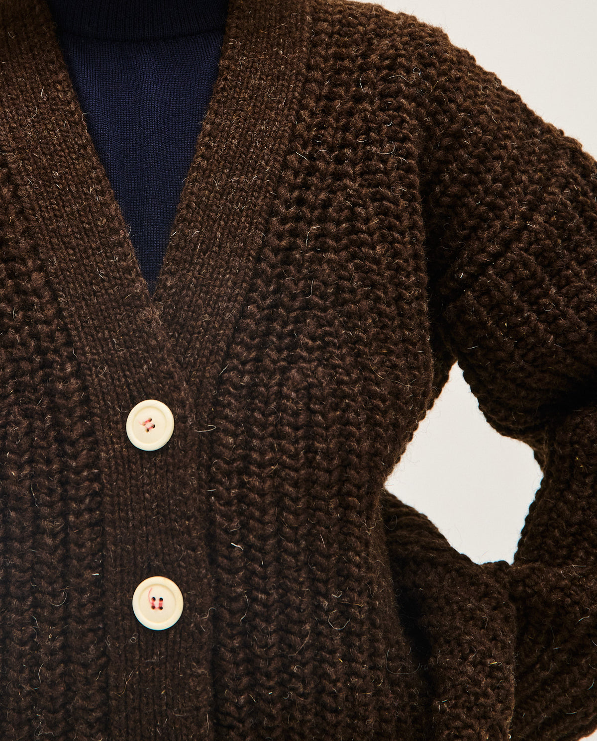 Kids' Babaà No19 Earth cardigan, soft knit in earthy tones, featuring button closures and cozy fit for children.