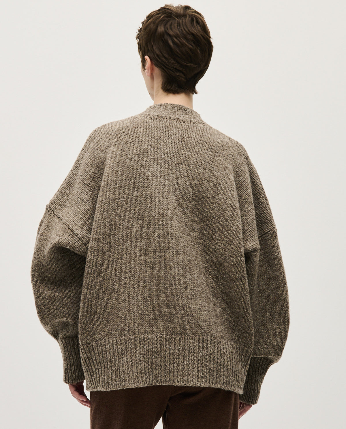 Babaà No11 women's cardigan in dark mist, soft knit fabric, featuring a relaxed fit and stylish button closure.