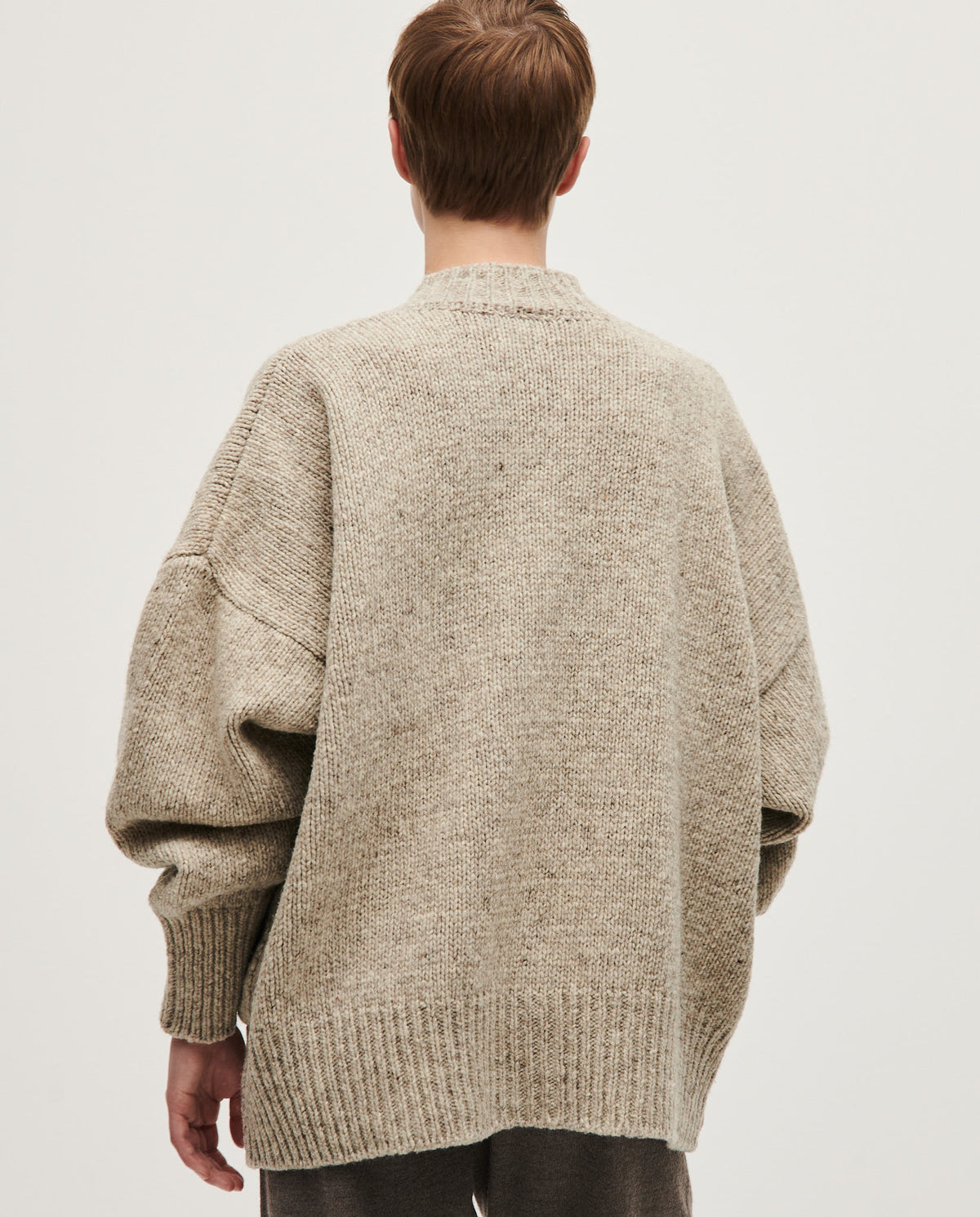 Light gray Babaà No11 Mist women's cardigan with a soft, cozy knit, featuring a relaxed fit and button closure.