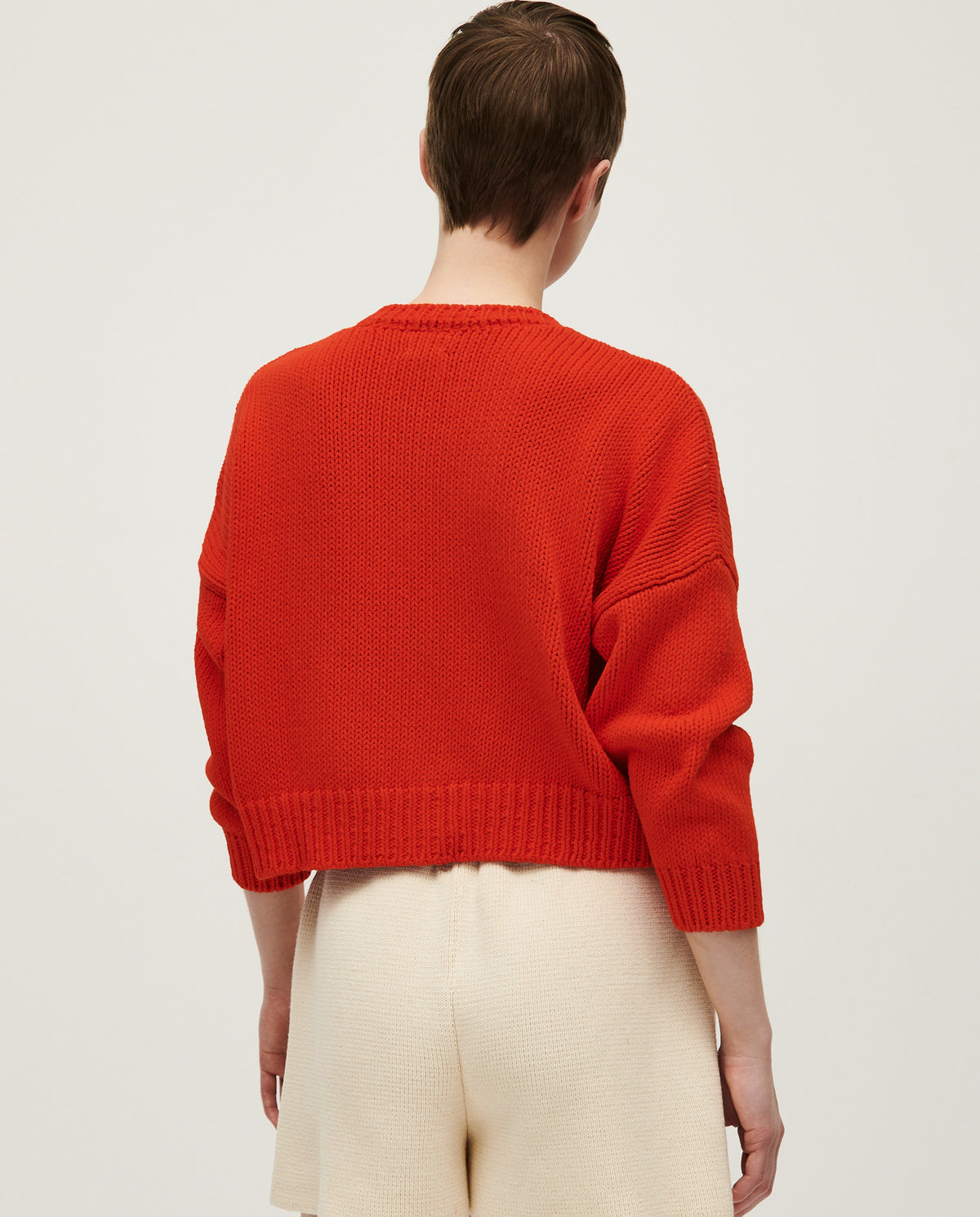 Babaà No14 Summer Flame women's cardigan in lightweight knit, featuring warm flame-inspired colors and a relaxed fit.