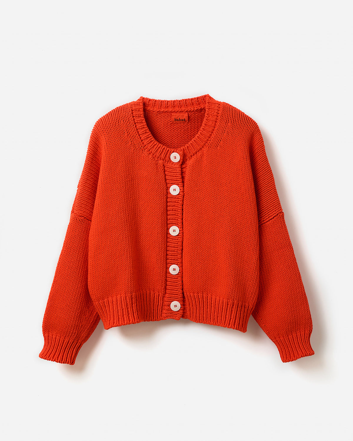 Babaà No14 Summer Flame women's cardigan featuring lightweight fabric and vibrant flame pattern on a soft silhouette.