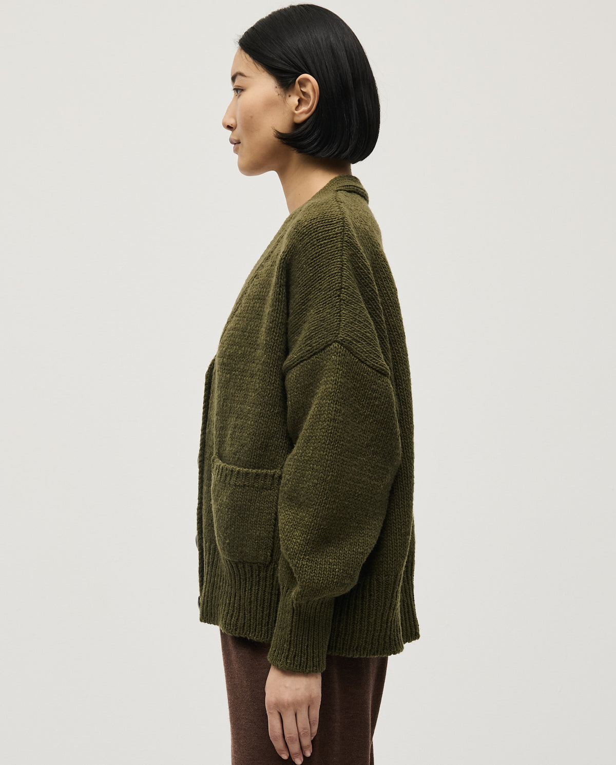 Babaà No17 Alga women's cardigan in soft knit fabric, featuring a relaxed fit and open-front design.
