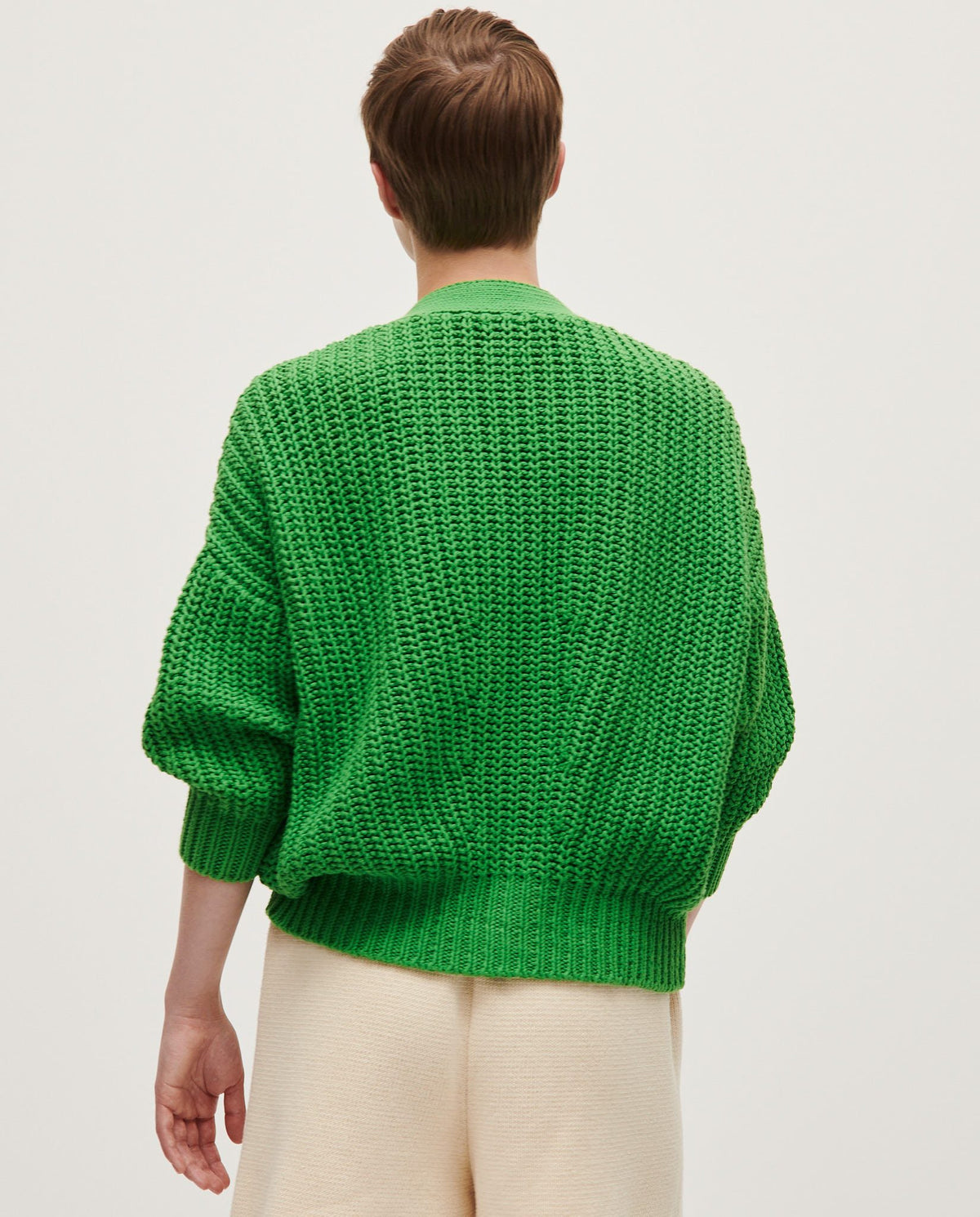 Babaà No18 Wild Fern cardigan for women, featuring a cozy knit design with a wild fern pattern in green and earthy tones.