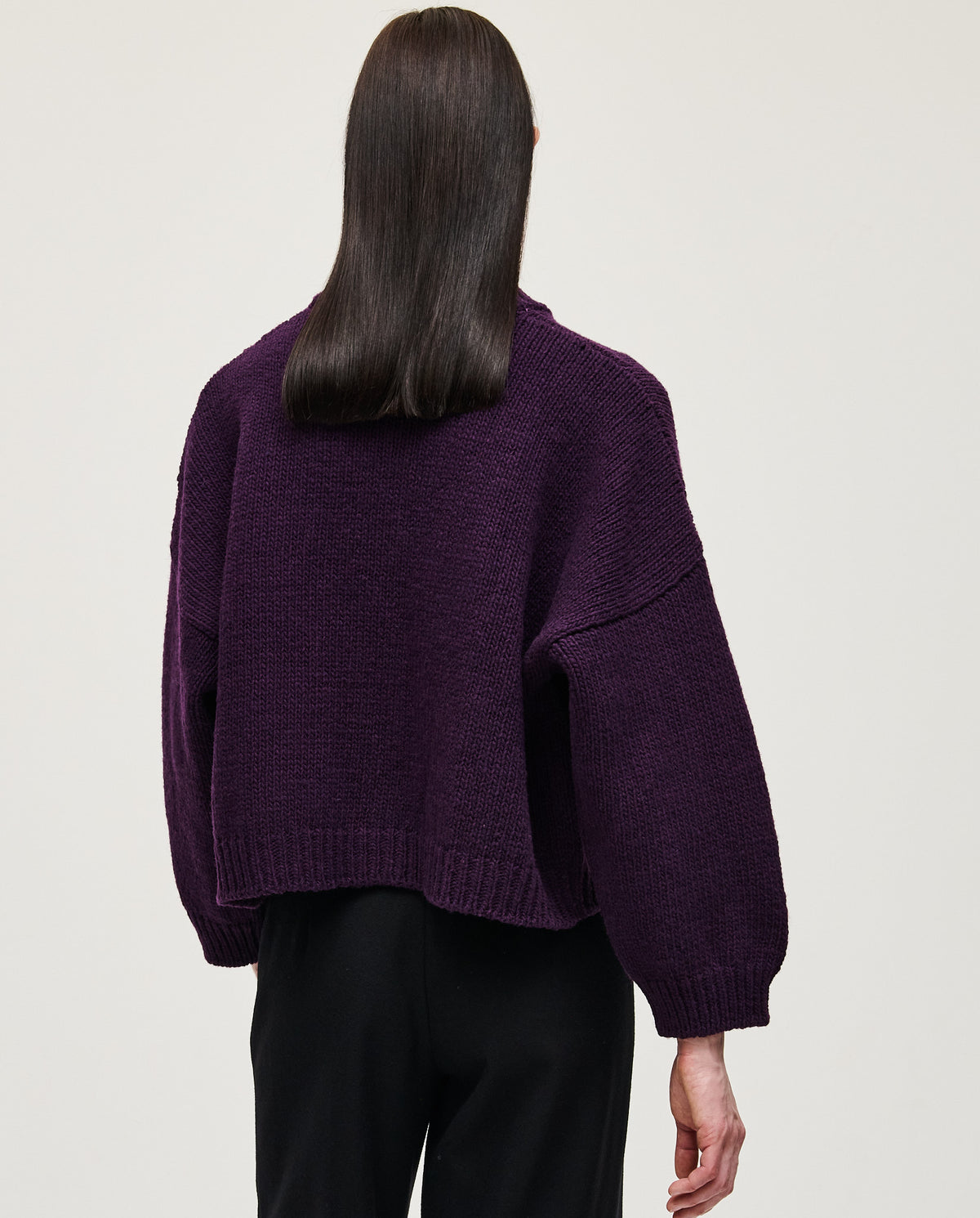 Purple Babaà No23 women's cardigan with a cozy knit design, featuring a relaxed fit and button front for casual style.