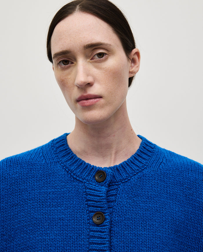Babaà No61 Winterskies women's cardigan in soft knit fabric, featuring a cozy, relaxed fit and button-front design.