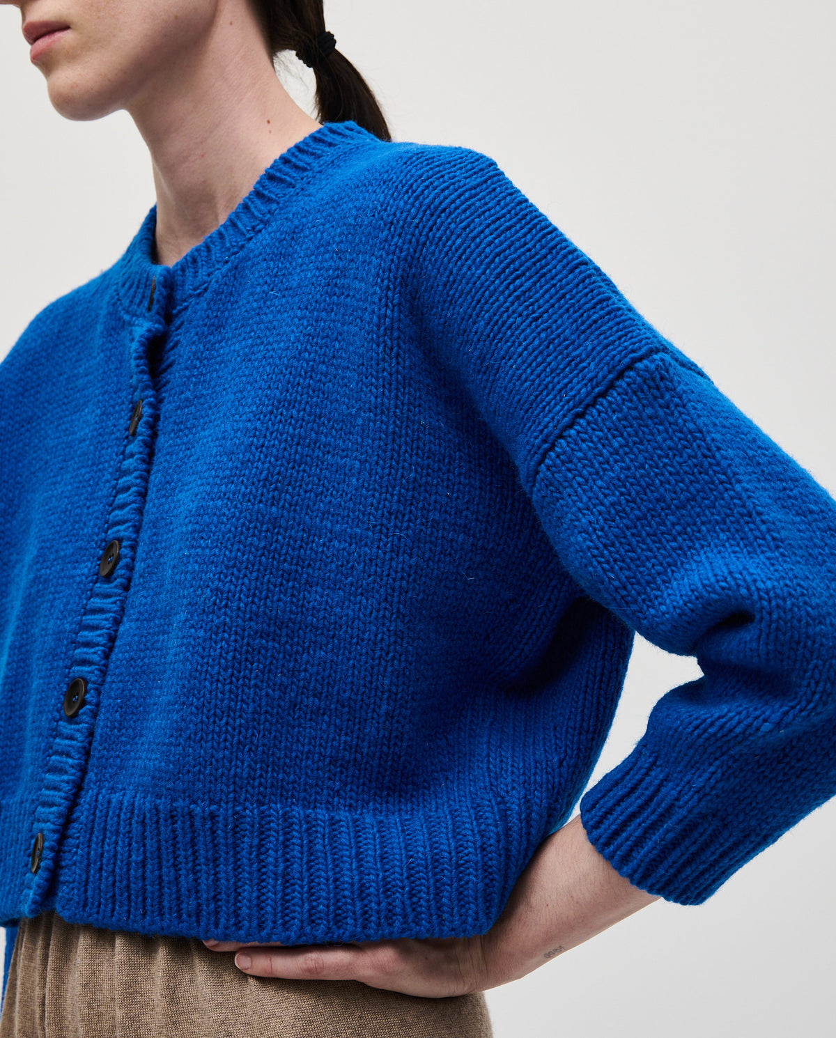 Babaà No61 Winterskies women's cardigan in soft knit fabric with a cozy fit and button closure, perfect for winter layering.