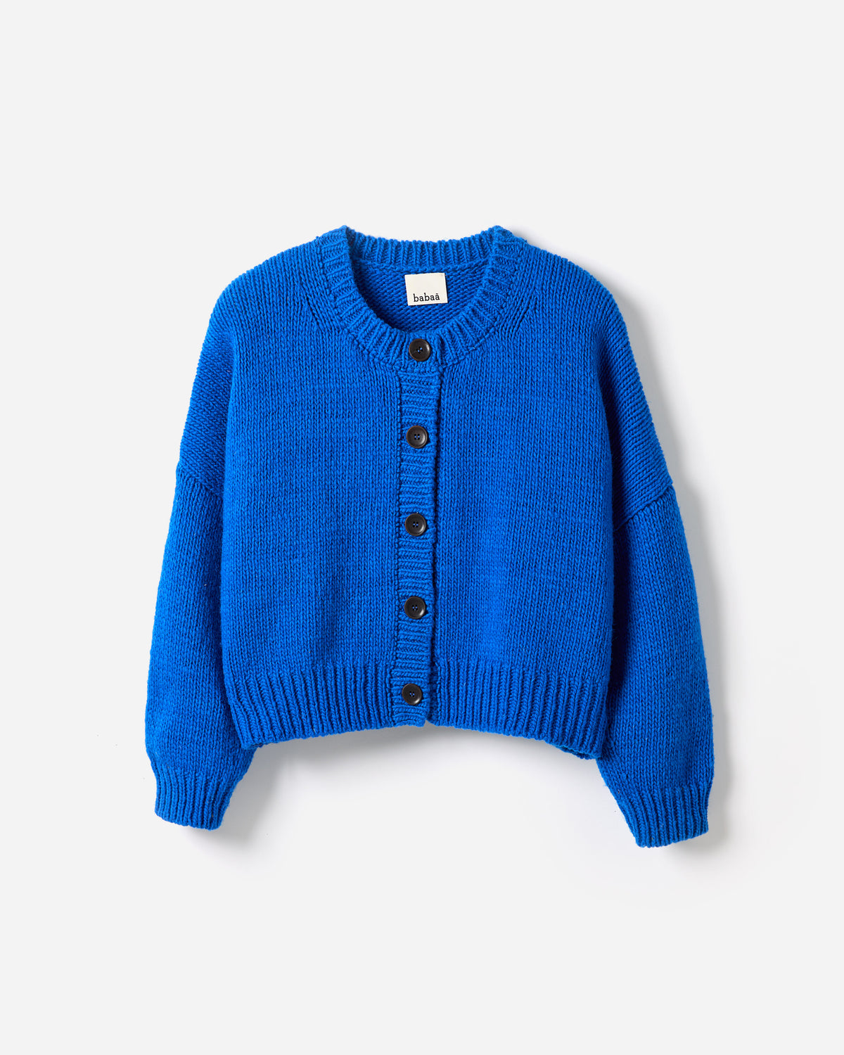 Babaà No61 Winterskies women's cardigan in soft knit, featuring a relaxed fit and subtle winter-inspired design.