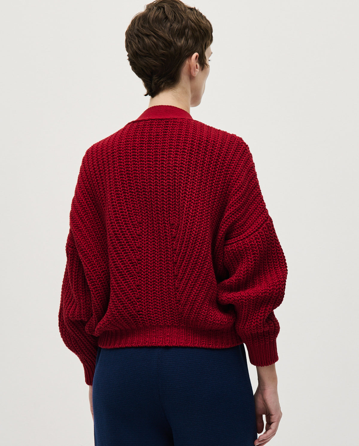 Babaà No8 Persephone women's cardigan in soft knit fabric, featuring a relaxed fit and stylish button details.