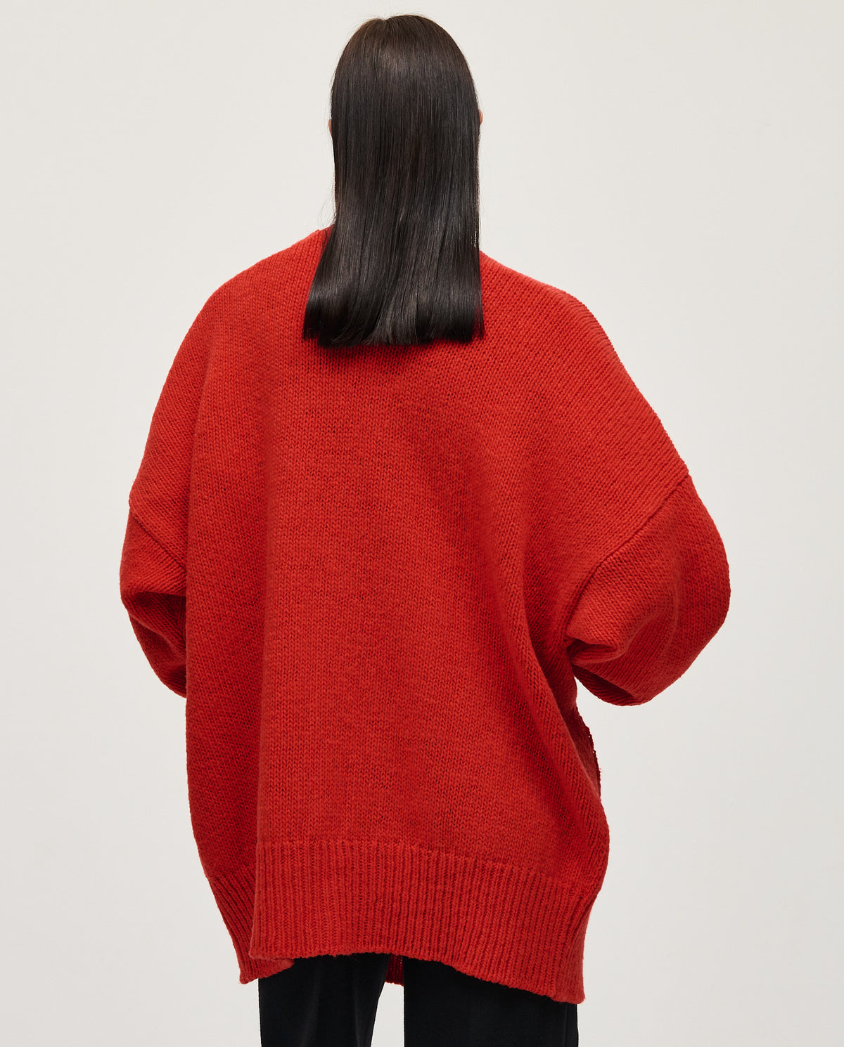 Red Babaà No17 women's coat featuring a stylish design, shown on a model with a front view and detailed fabric texture.