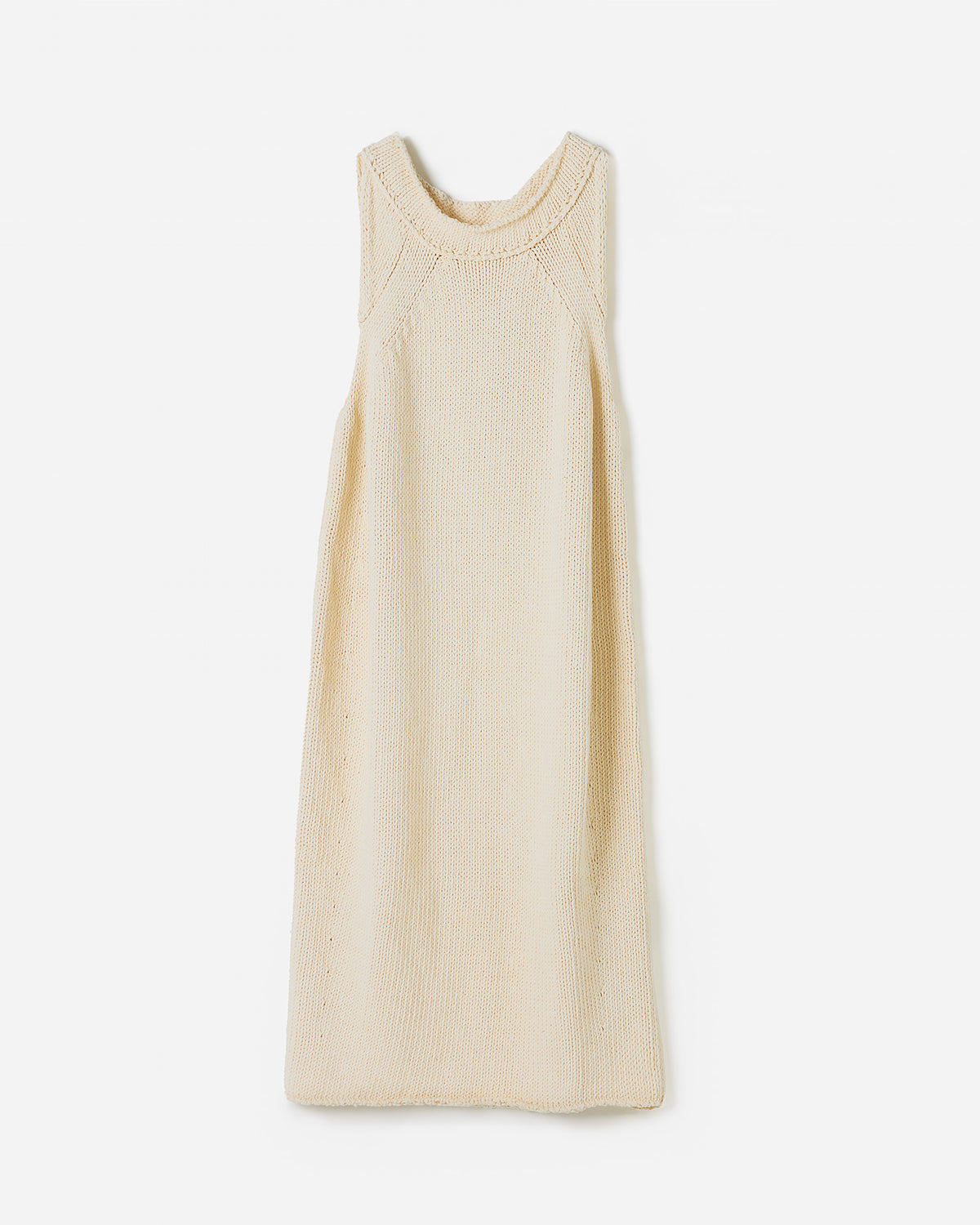 Babaà Dress No46 in natural color, elegant women's silhouette with flowing fabric and stylish design.