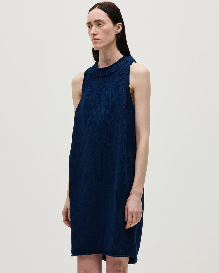 Navy Babaà Dress No46 for women, shown in a stylish fit with elegant fabric and details, perfect for casual or formal occasions.