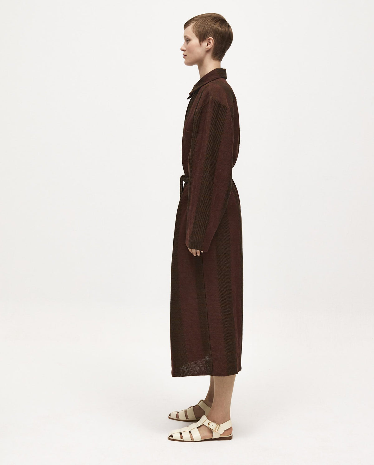 Babaà Dress No58 Tundra for women, featuring a stylish, comfortable design with earthy tones and elegant fabric details.