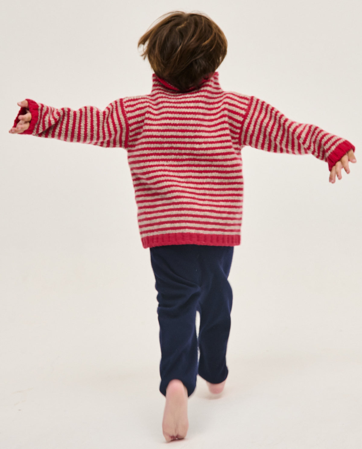 Kids' jumper by Babaà, No6 Ruby in vibrant red, featuring a cozy knit design perfect for children.