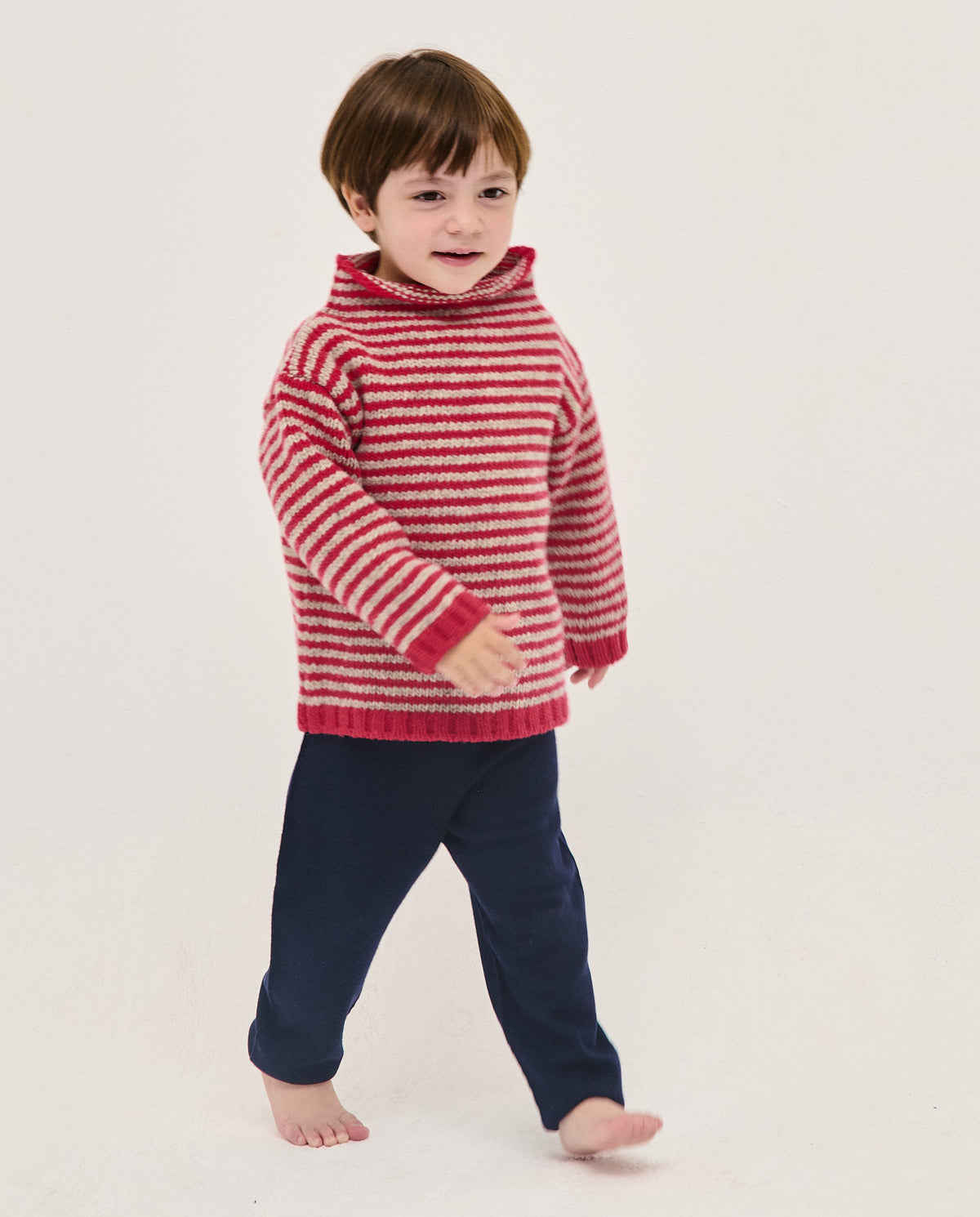 Babaà kids' Ruby No6 jumper in vibrant red, soft knit fabric, featuring a cozy design for children.