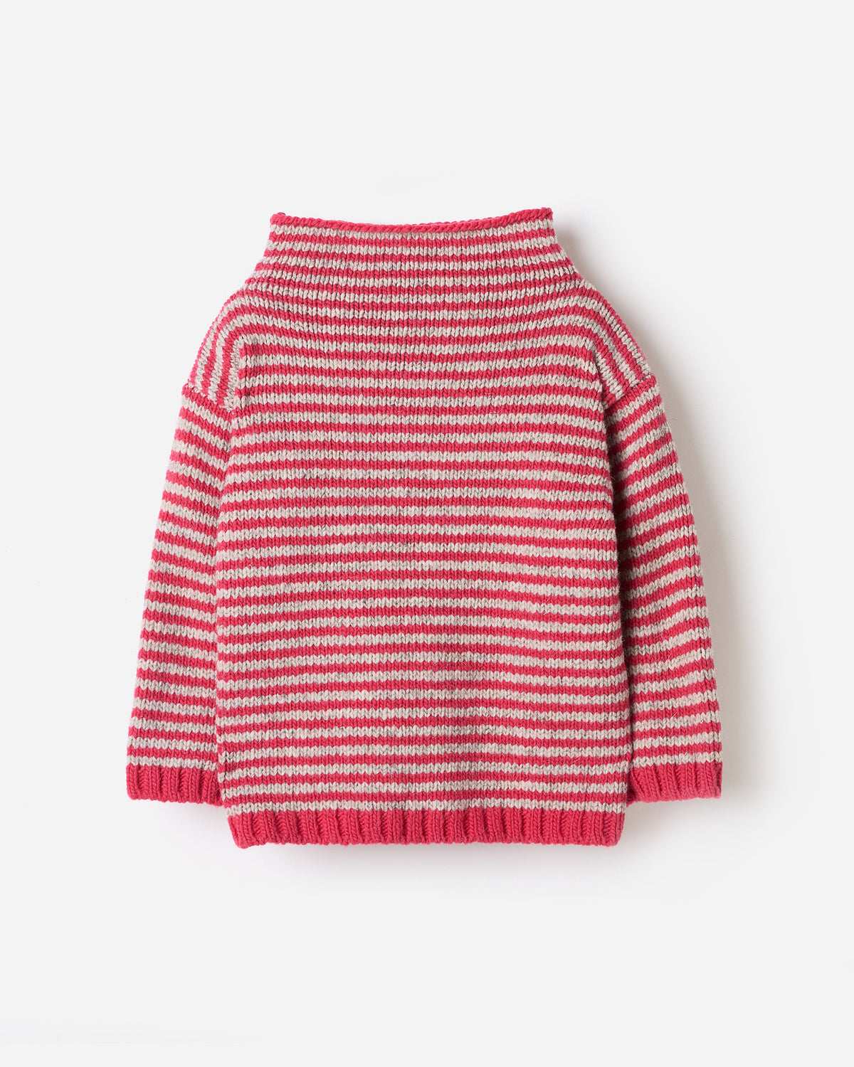 Kids' Babaà No6 Ruby jumper in vibrant red, featuring a cozy knit design and a comfortable fit for children.