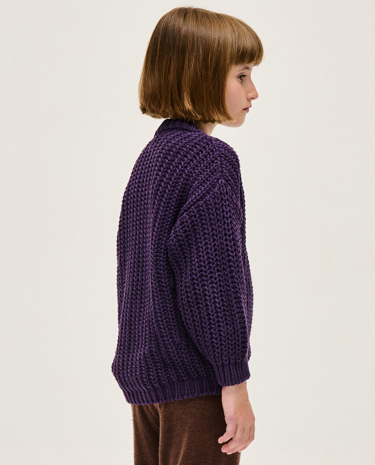 Kids' Babaà No18 Ridge jumper in soft knit, featuring a cozy design with ribbed cuffs and a stylish, casual fit.