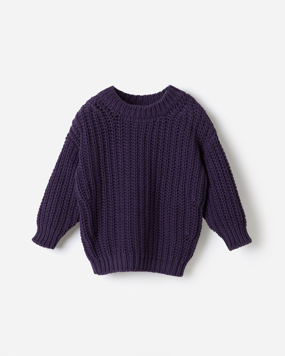 Silhouette of Babaà Kids No18 Ridge jumper for children, showing the cozy, ribbed knit design in a stylish silhouette.
