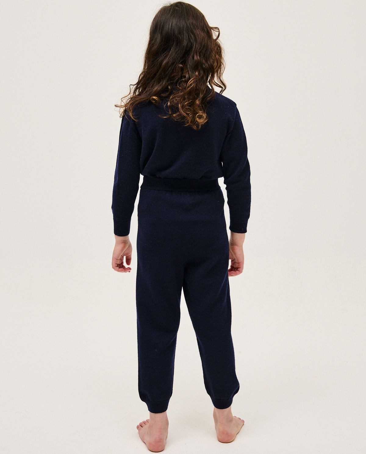 Navy children's jumper No25 by Babaà, featuring a cozy knit fabric and ribbed cuffs, perfect for kids' casual wear.