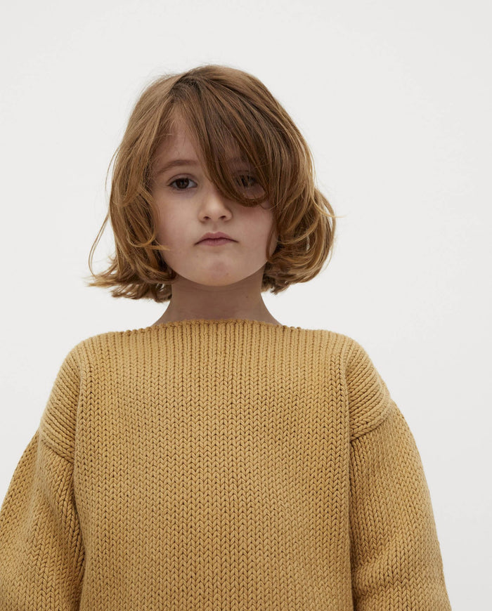 Kids' jumper from Babaà in No3 Chicory Root color, featuring cozy knit fabric and a stylish, comfortable fit for children.