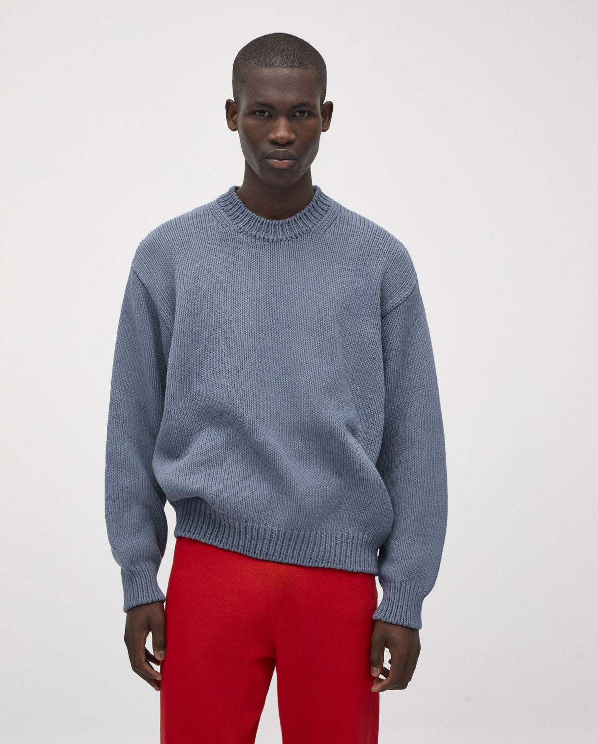 Babaà men's Jumper No16 in Midnight Ocean, featuring a cozy knit design and navy blue color, displayed on a neutral background.