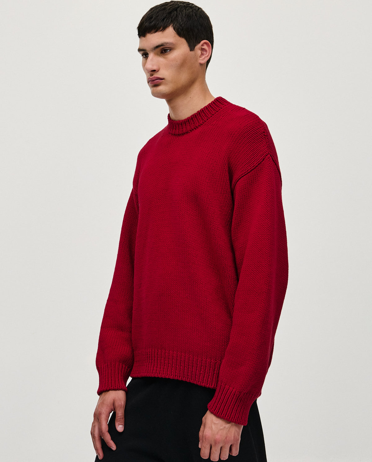 Babaà men's jumper No16 Persephone in soft fabric, shown in a close-up view highlighting the knit texture and stylish fit.