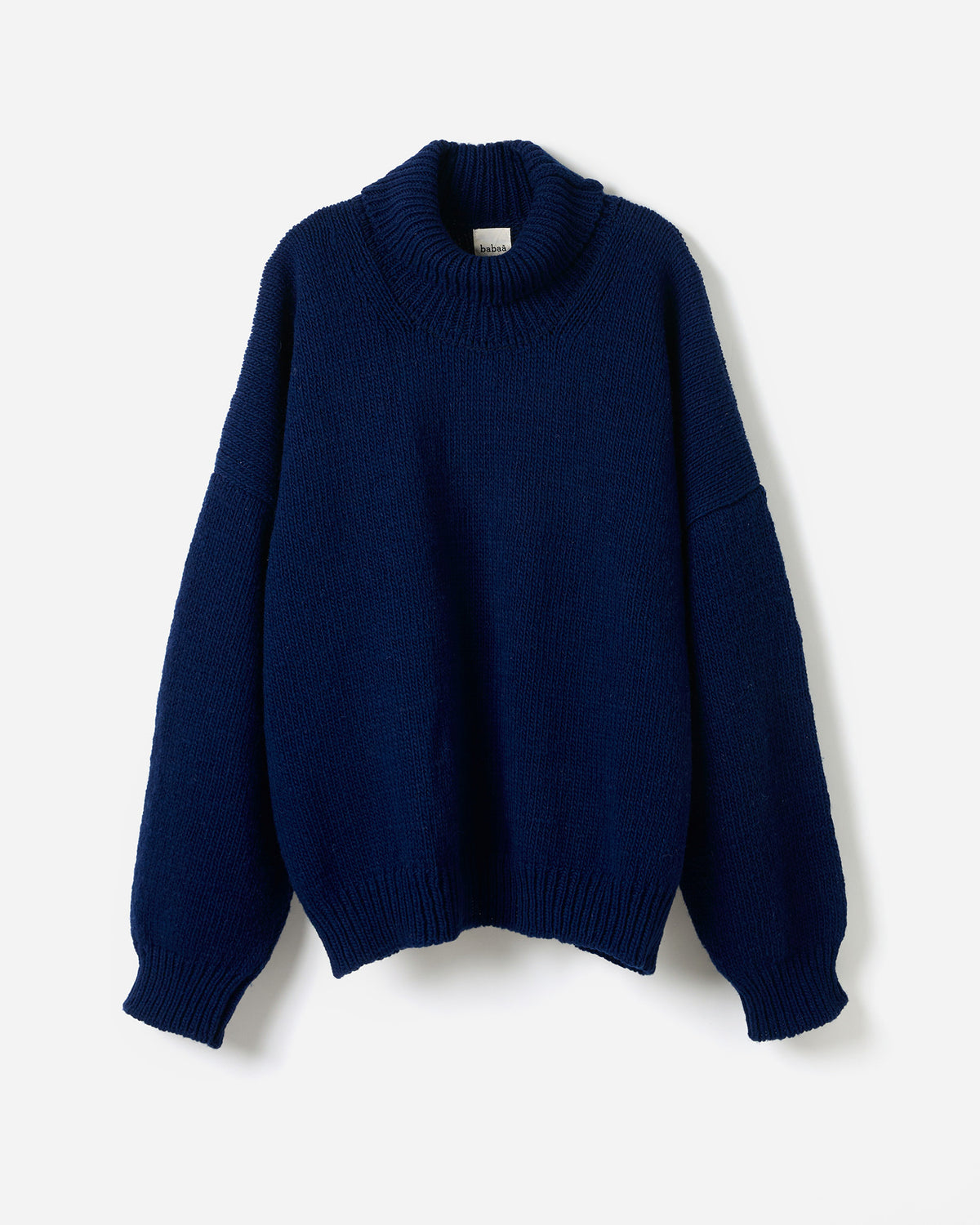 Navy men's jumper from Babaà No17 featuring a classic silhouette, soft knit fabric, and a comfortable fit.