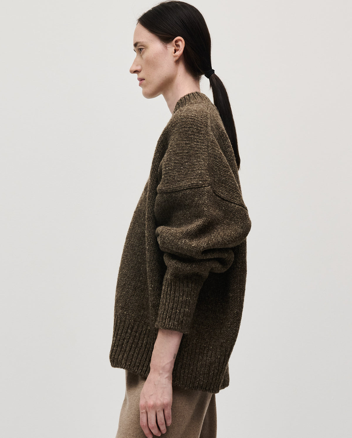 Babaà No11 Oak women's jumper featuring a cozy, knitted design in a warm, earthy tone, perfect for casual wear.