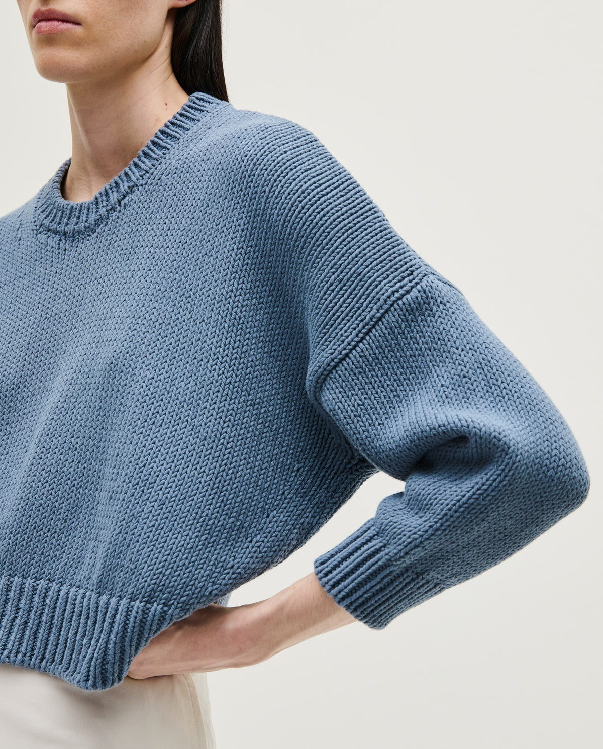 Babaà No14 midnight ocean women's jumper featuring a cozy knit design in deep navy blue, perfect for casual wear.