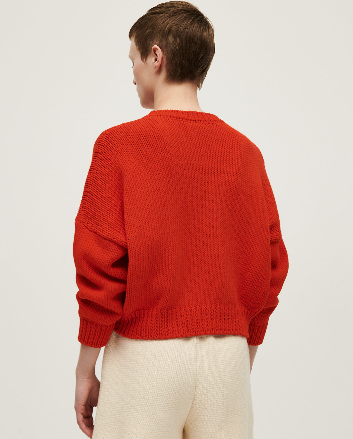 Babaà Summer Flame No14 women's jumper in vibrant flame orange, featuring a cozy knit design and relaxed fit.