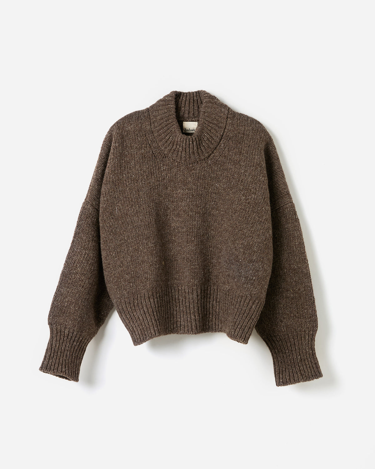 Babaà No15 Oak women's jumper silhouette showing a cozy knit sweater in a natural oak color.