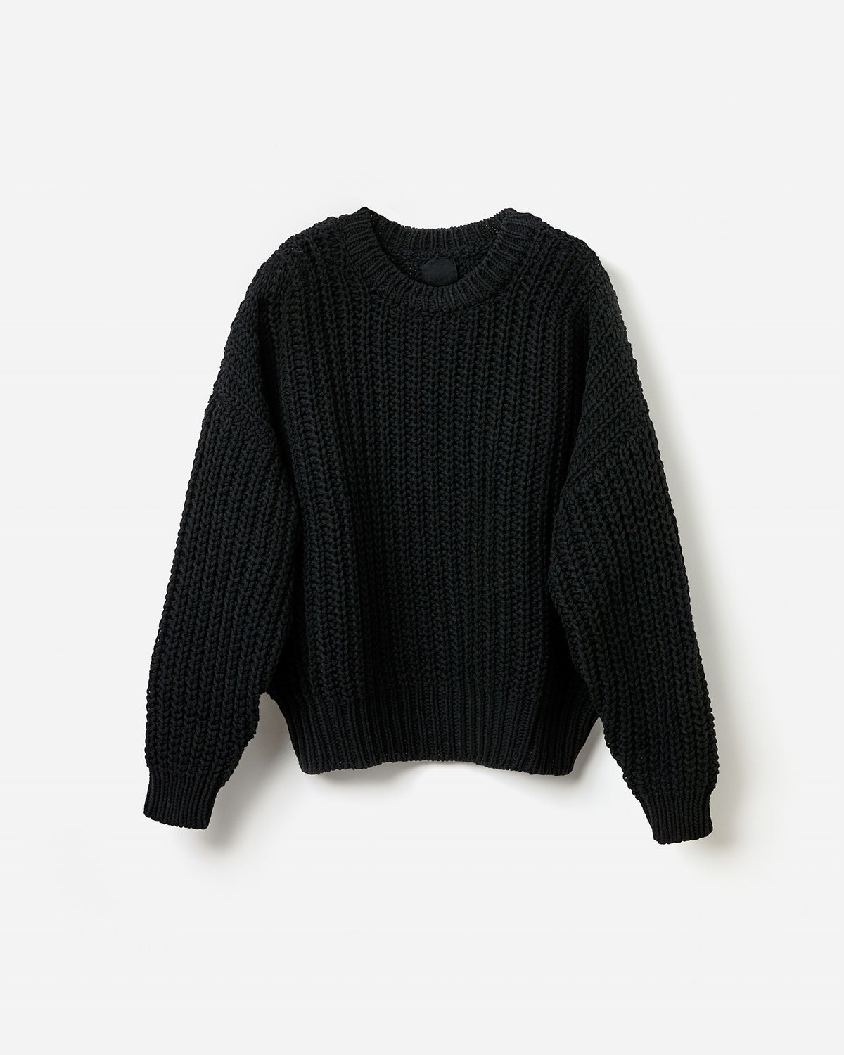 Black Babaà No18 women's jumper shown in silhouette, highlighting its relaxed fit and cozy knit fabric.