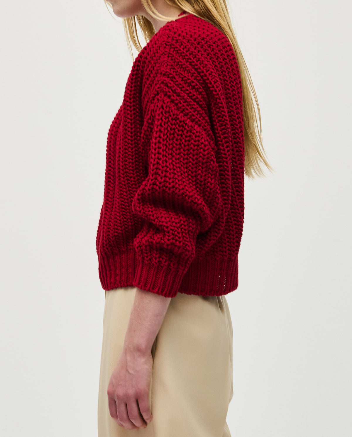 Woman wearing Babaà Jumper No18 Persephone, featuring a cozy knit design in a stylish, relaxed fit.