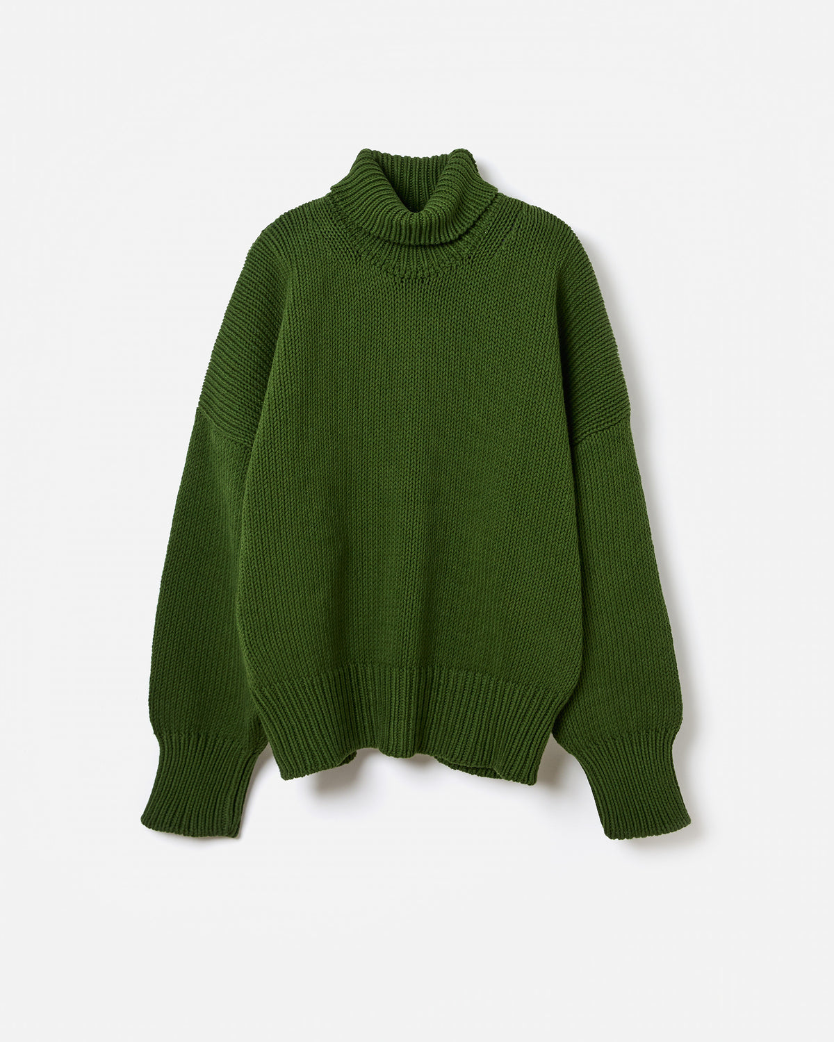 Babaà No42 Pine women's jumper shown in silhouette, featuring a cozy knit design in a soft pine green color.
