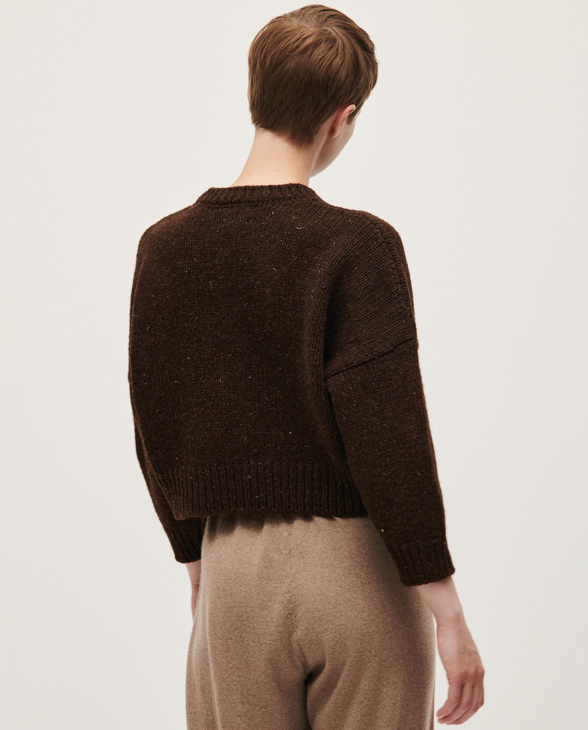 Babaà No61 Earth women's jumper in soft earthy tone, featuring a cozy knit design and relaxed fit for casual wear.