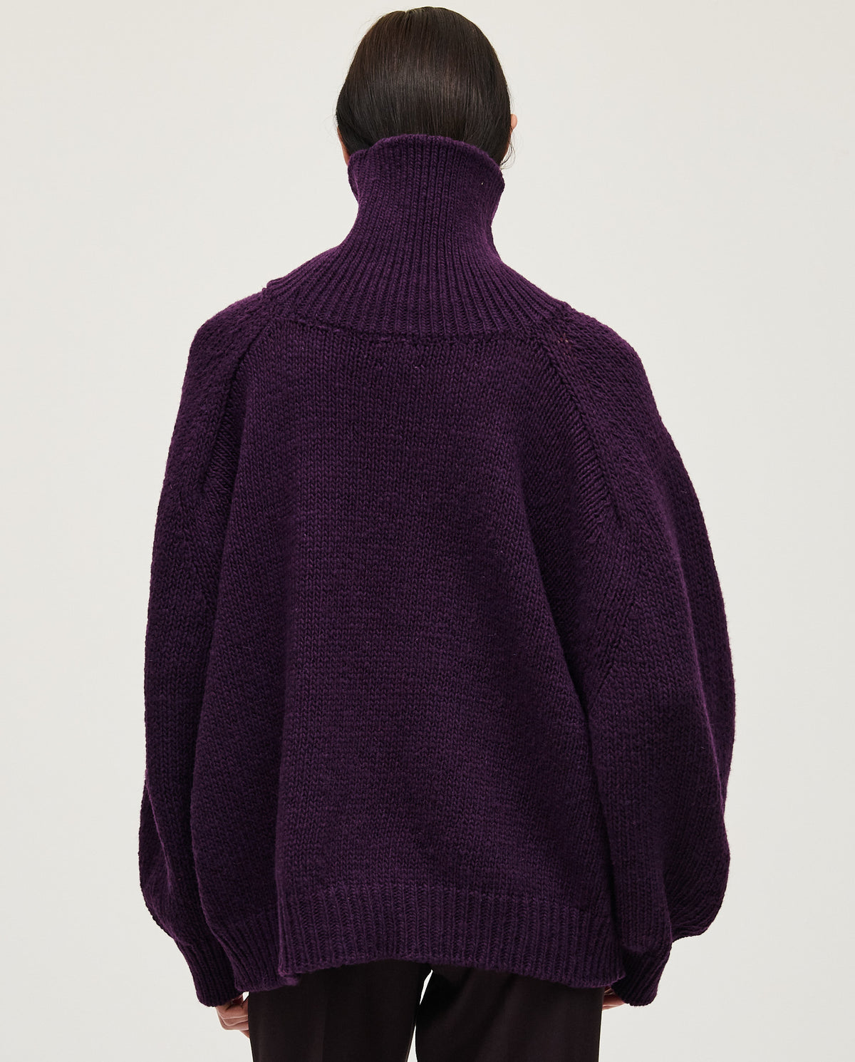 Purple Babaà No67 women's jumper displayed on a model, featuring a cozy, stylish knit design perfect for casual wear.