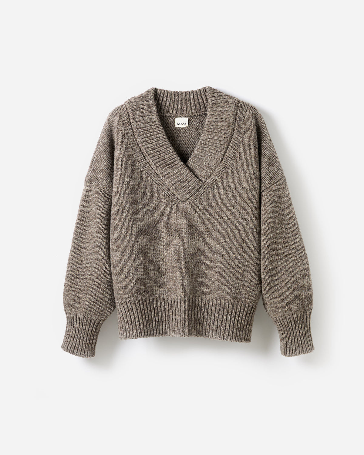 Dark mist jumper no87 by Babaà, women's silhouette showcasing a cozy, stylish knit sweater perfect for casual wear.