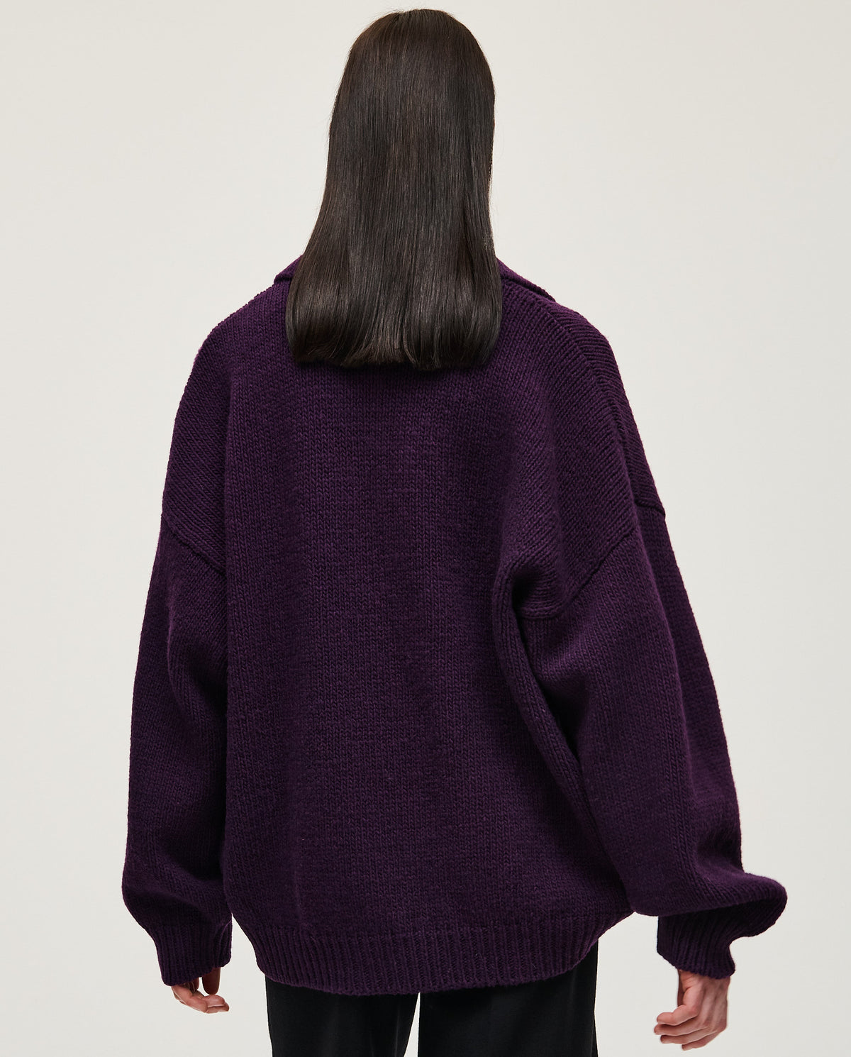 Purple Polo No93 by Babaà, a stylish women's polo shirt with a classic fit and vibrant color, shown on a model.