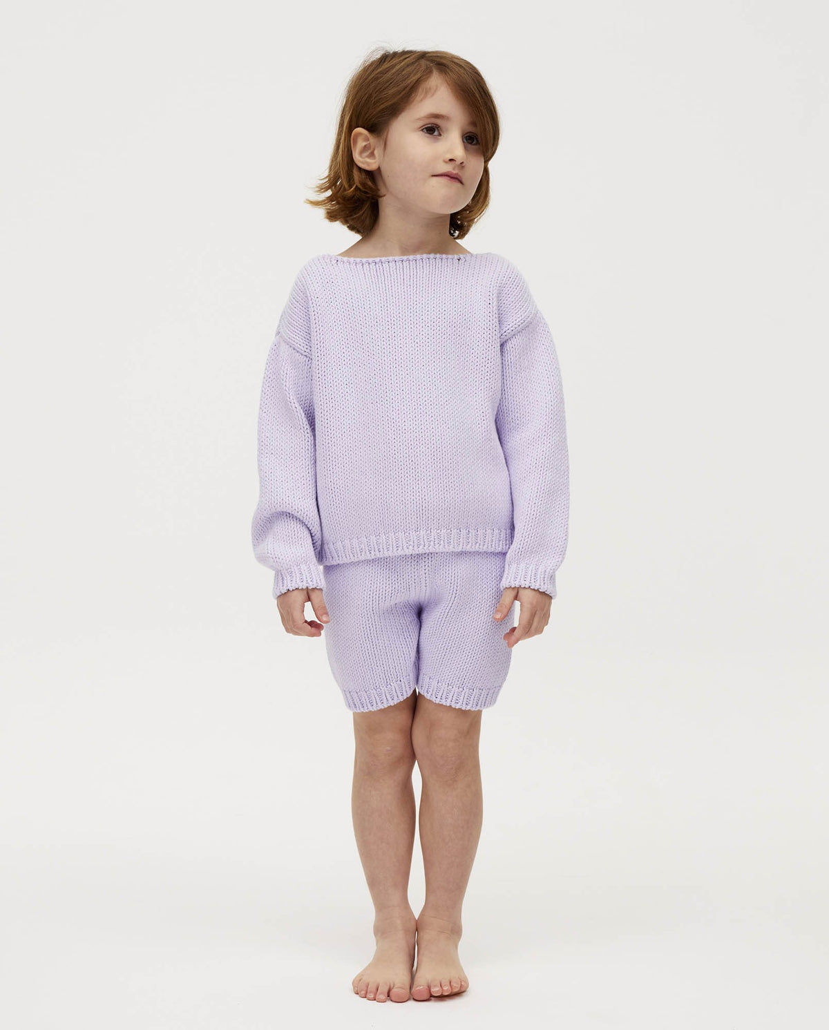 Babaà kids shorts No3 in violet milk color, soft fabric, with a comfortable fit, suitable for young children.