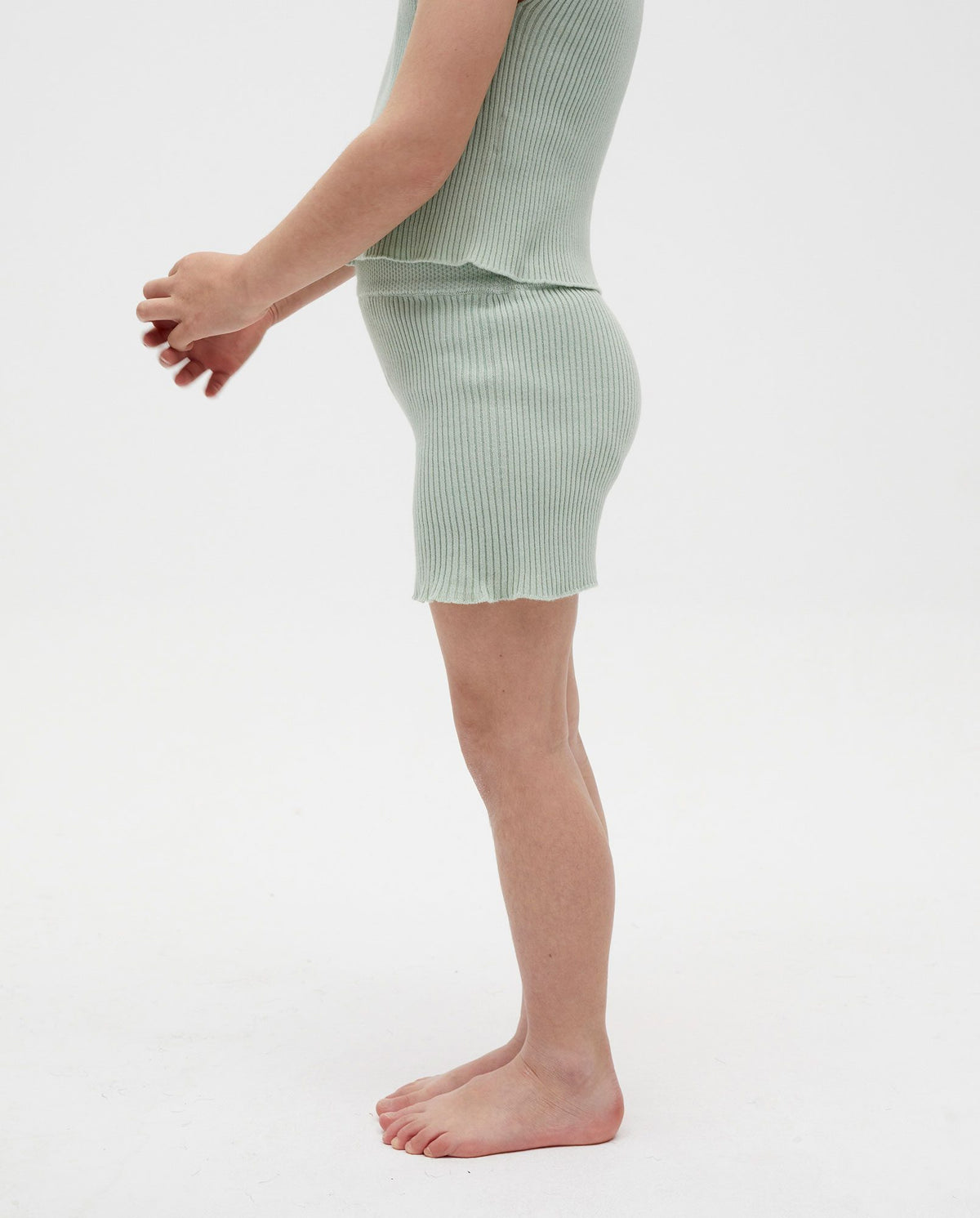 Kids' shorts from Babaà in Ice Lagoon color, featuring a comfortable fit and stylish design, shown in this image.