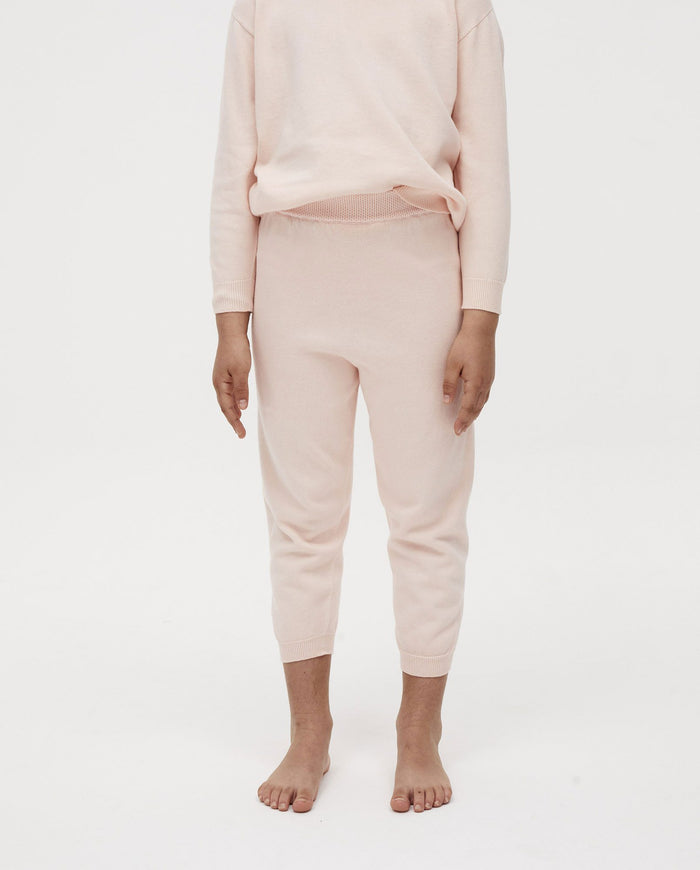 Kids' Babaà No37 Petal Plum trousers, featuring soft fabric and a comfortable fit, shown in a natural pose.