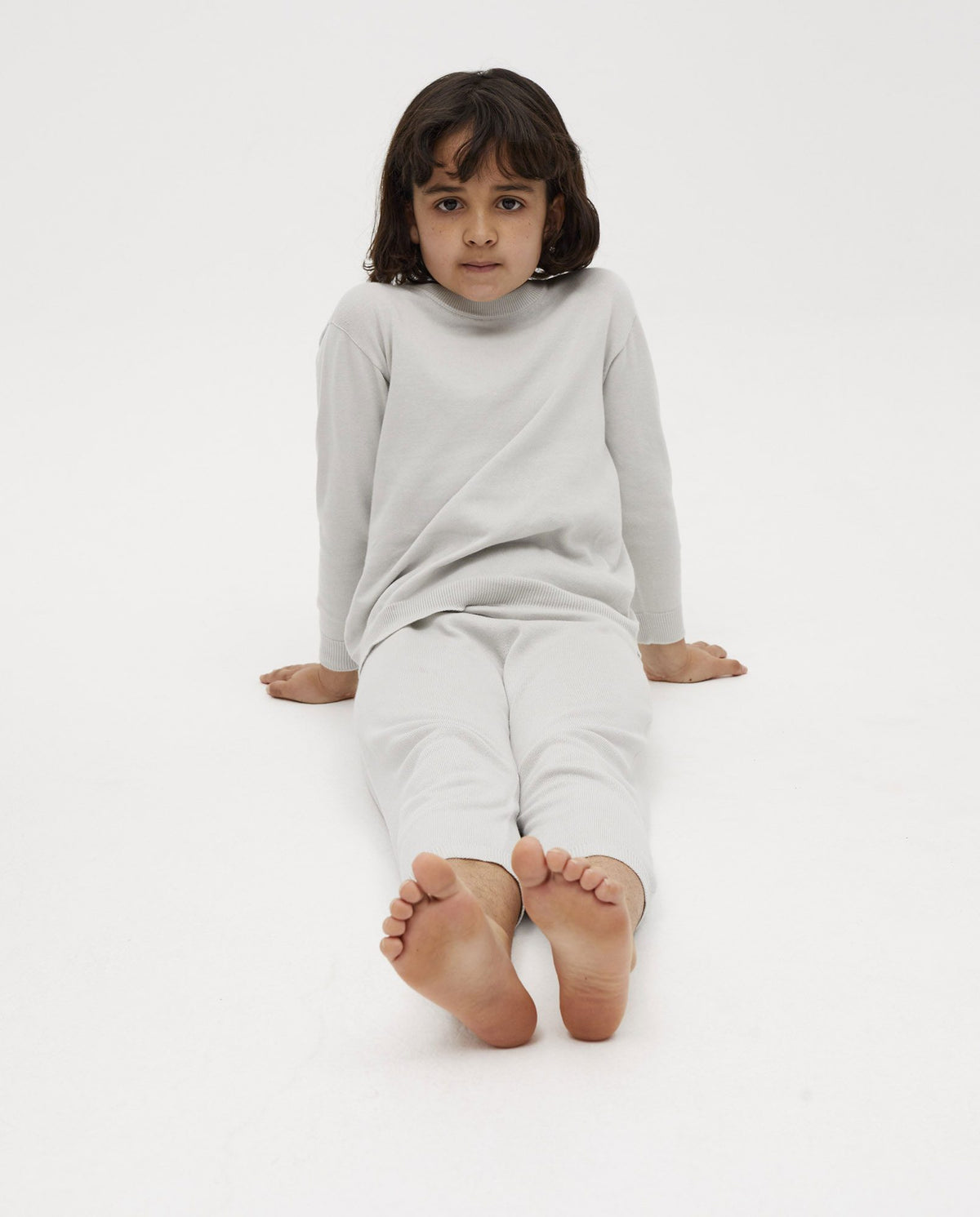 Kids' Babaà No37 smoked salt trousers in soft fabric, featuring a comfortable fit and stylish design for little ones.