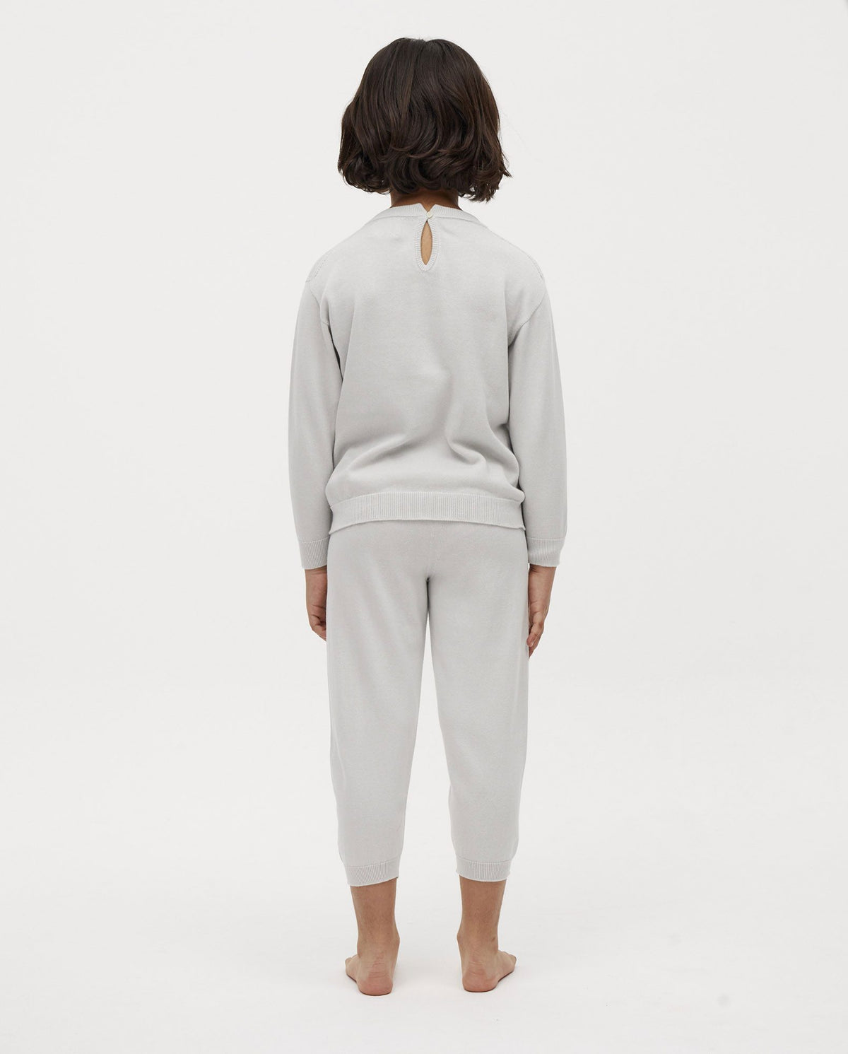 Kids' Babaà No37 trousers in Smoked Salt color, showing comfortable, stylish toddler pants with a casual fit and soft fabric.