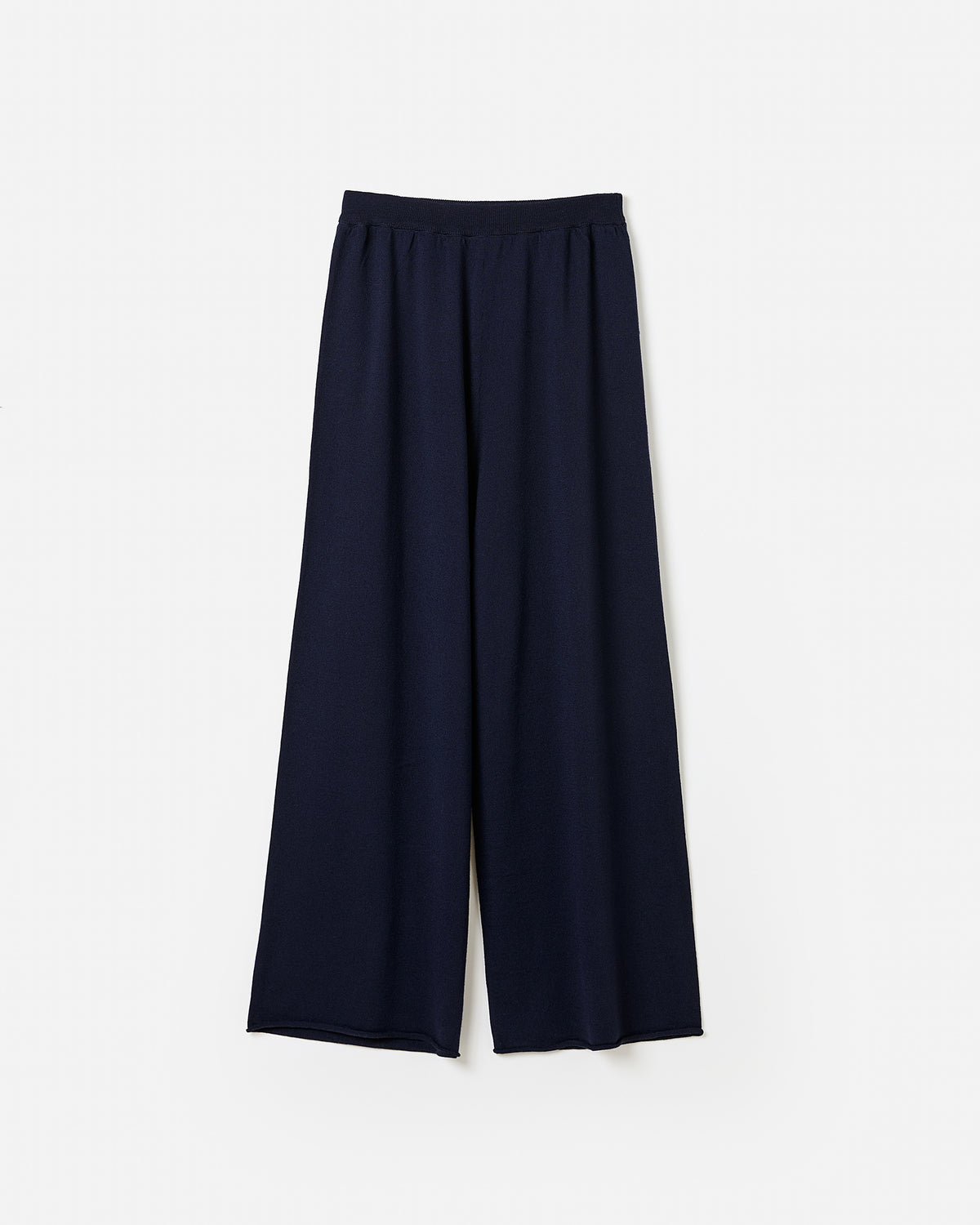 Navy Babaà trousers no94 for women, showing a relaxed fit silhouette and tailored design on a plain background.