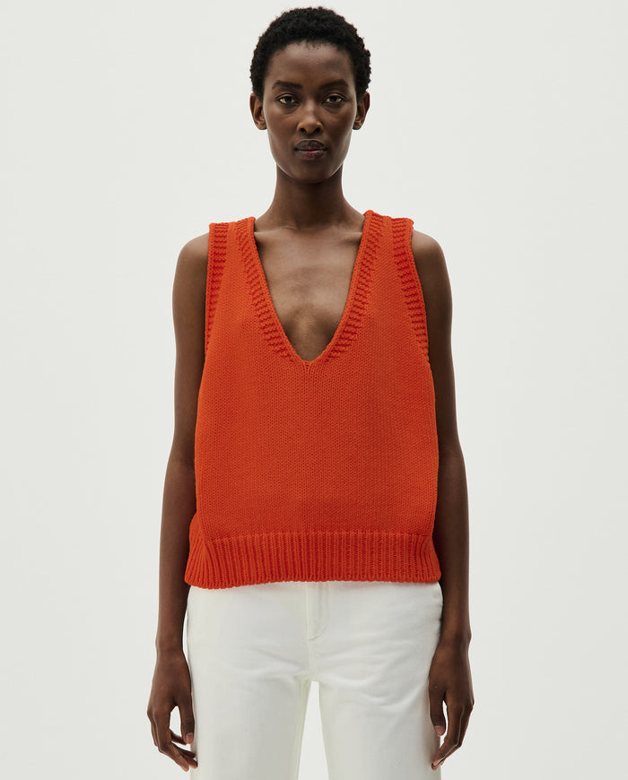 Women's Babaà No24 Summer Flame vest with vibrant flame pattern, sleeveless design, and lightweight fabric.