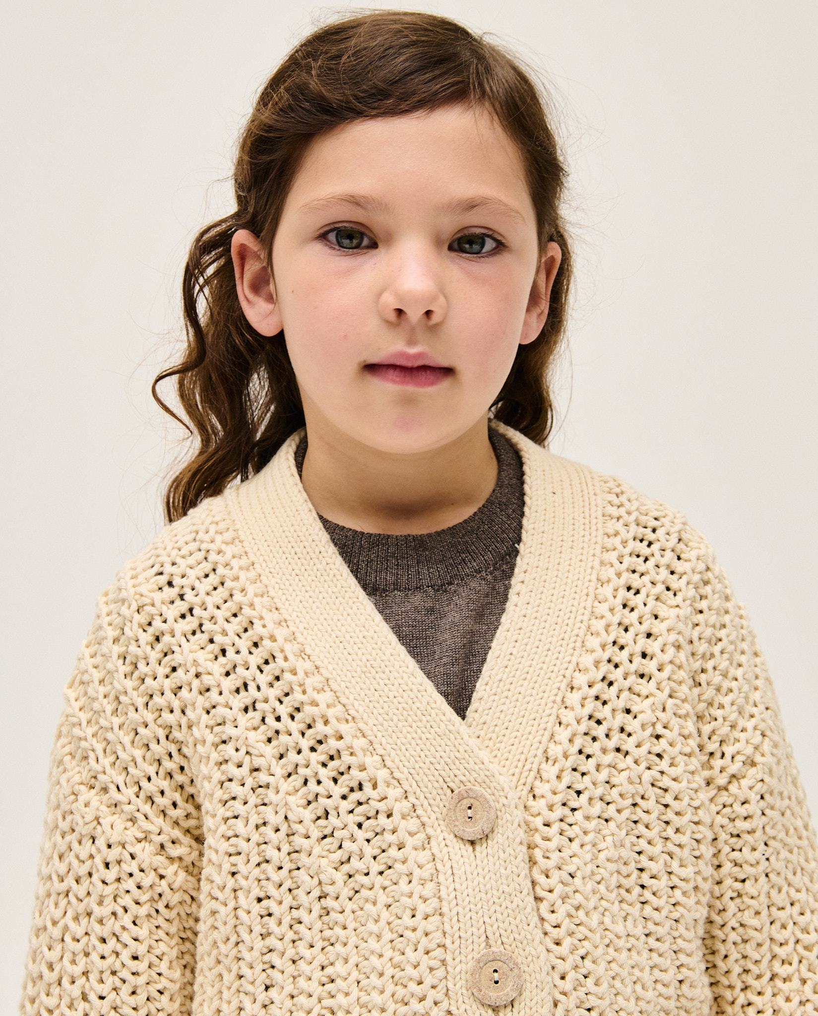 カーディガン babaa  cardigan no18 natural cardigan kids no18 natural – babaà