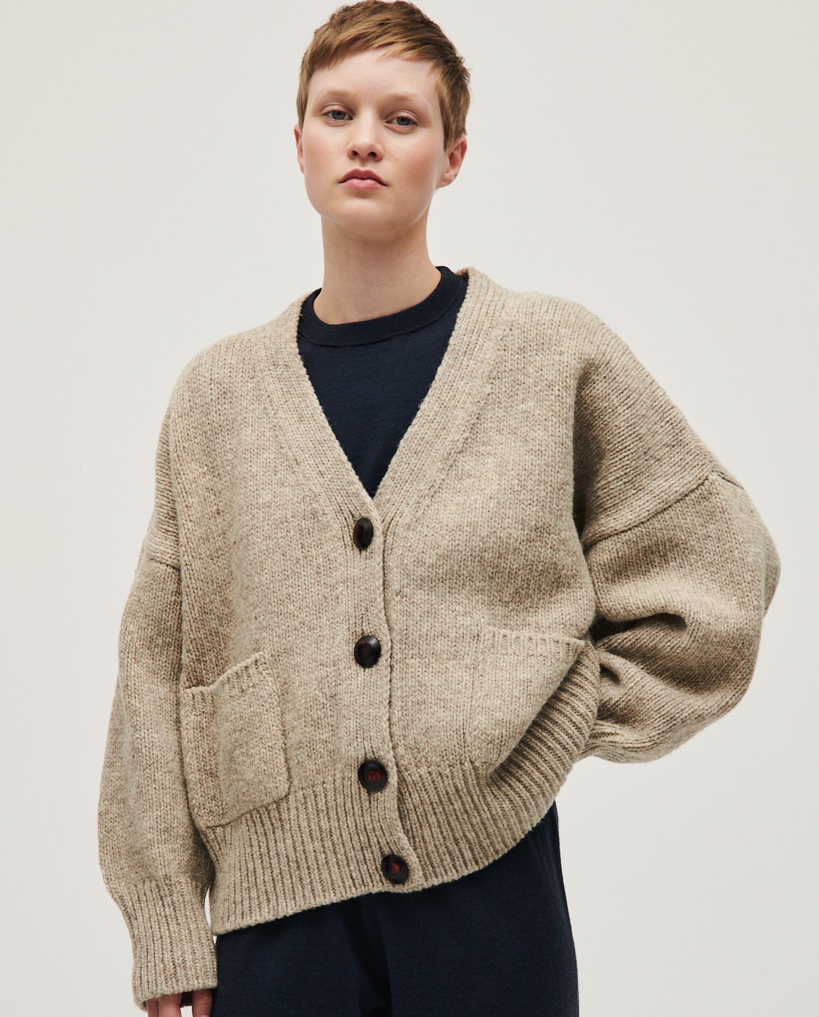 Bambü Ribbed Button Cardigan in Mist - Grace and Lace